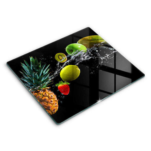 Edzett üveg vágódeszka 60x52 cm Gyümölcsök vízben