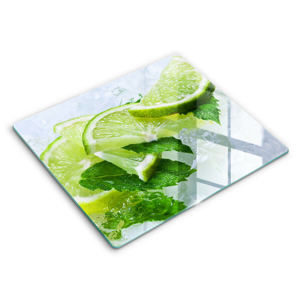 Edzett üveg vágódeszka 60x52 cm Lime menta és jég