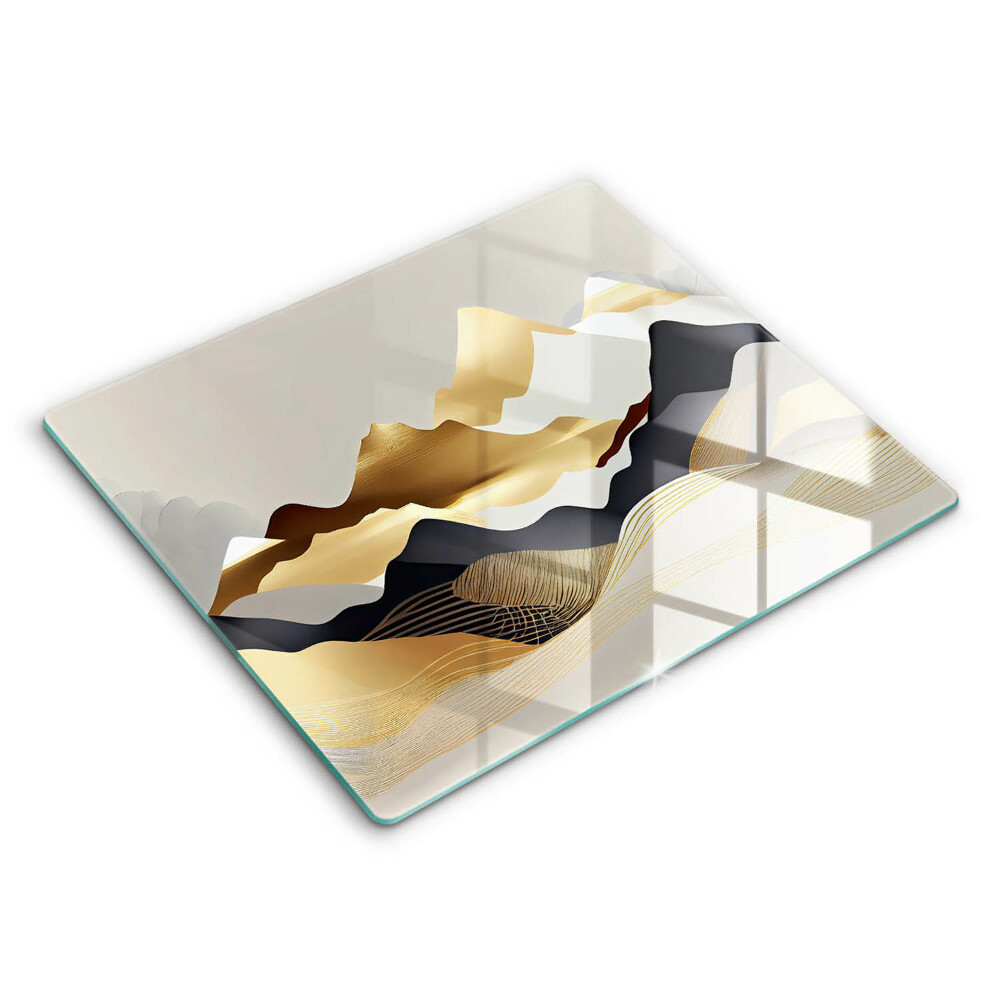 Edzett üveg vágódeszka 60x52 cm Absztrakt arany hegyek