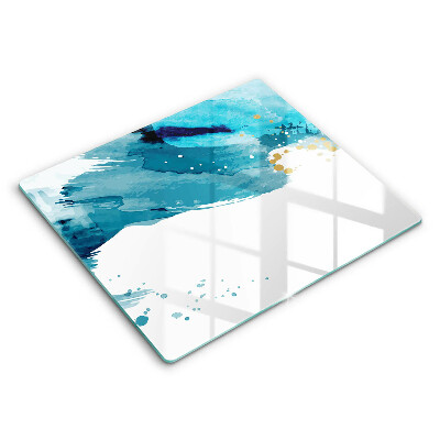 Edzett üveg vágódeszka 60x52 cm Kék foltok