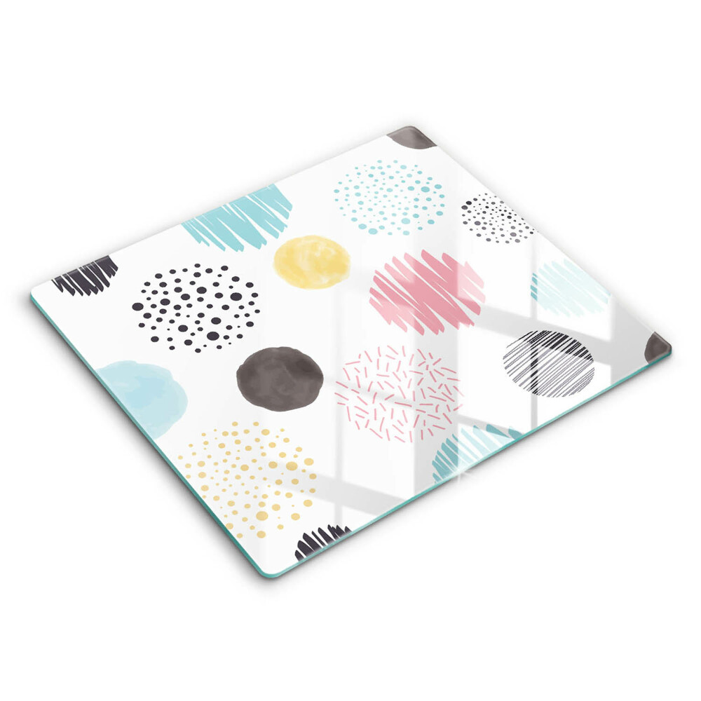 Edzett üveg vágódeszka 60x52 cm Festett formák