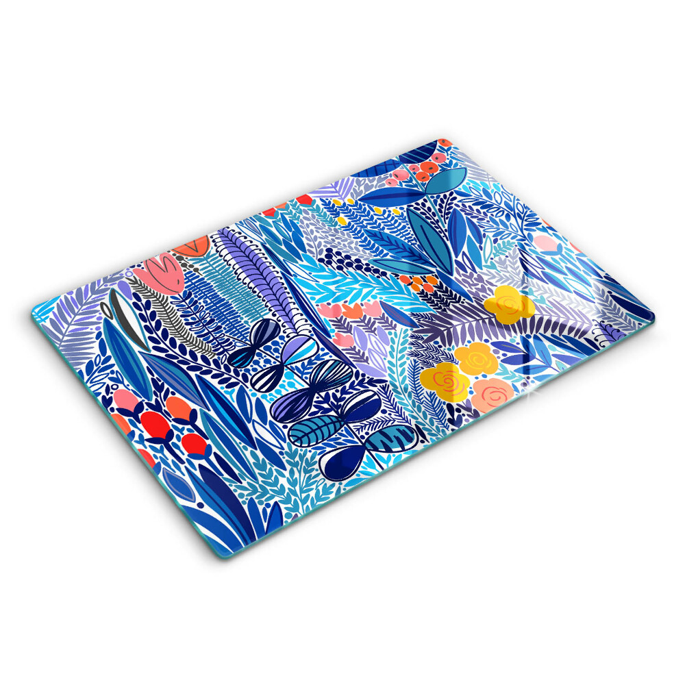 Üveg vágódeszka fényképpel 80x52 cm Festett rét