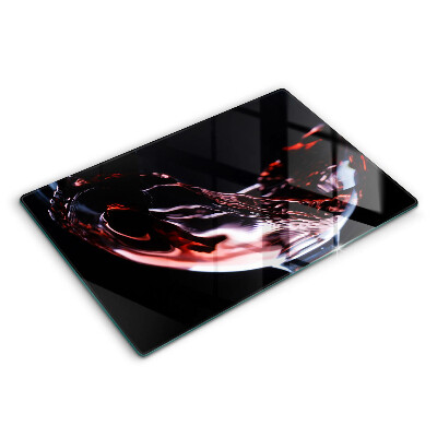 Üveg vágódeszka fényképpel 80x52 cm Vörös borospohár