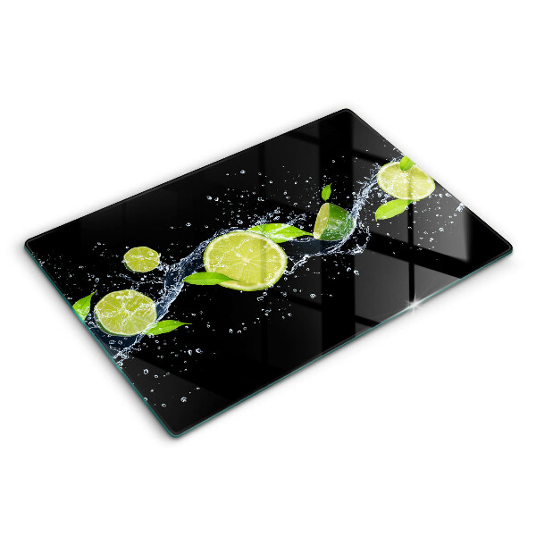 Üveg vágódeszka fényképpel 80x52 cm Lime menta víz