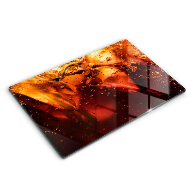 Üveg vágódeszka fényképpel 80x52 cm Kólaital jéggel