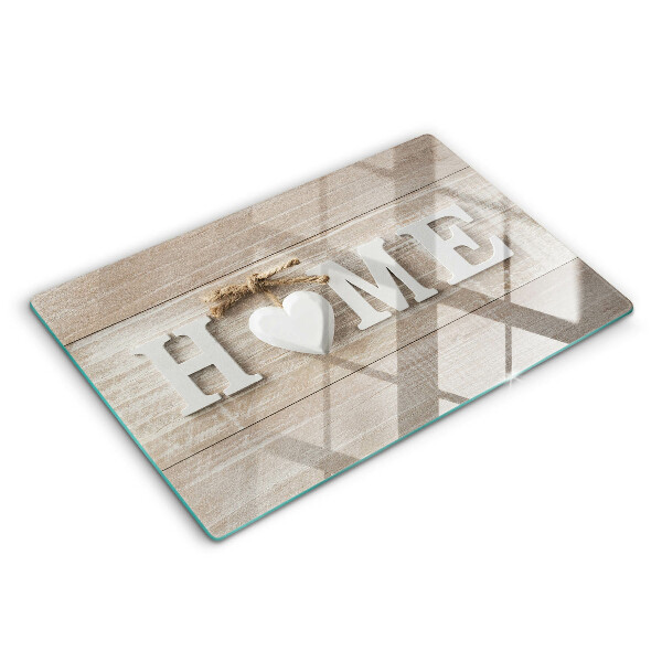 Üveg vágódeszka fényképpel 80x52 cm Deszkák és Home szöveg