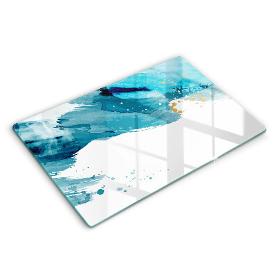 Üveg vágódeszka fényképpel 80x52 cm Kék foltok