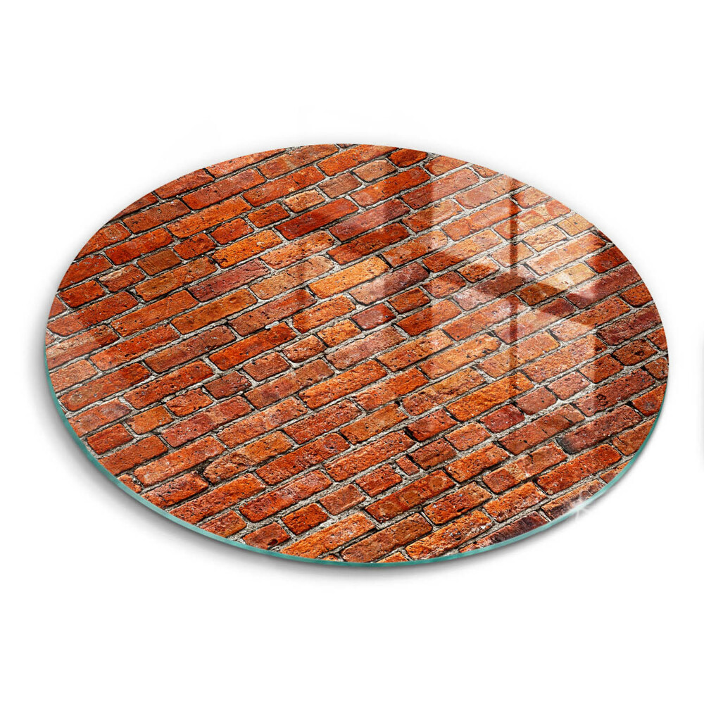 Edzett üveg vágódeszka kerek Téglafal