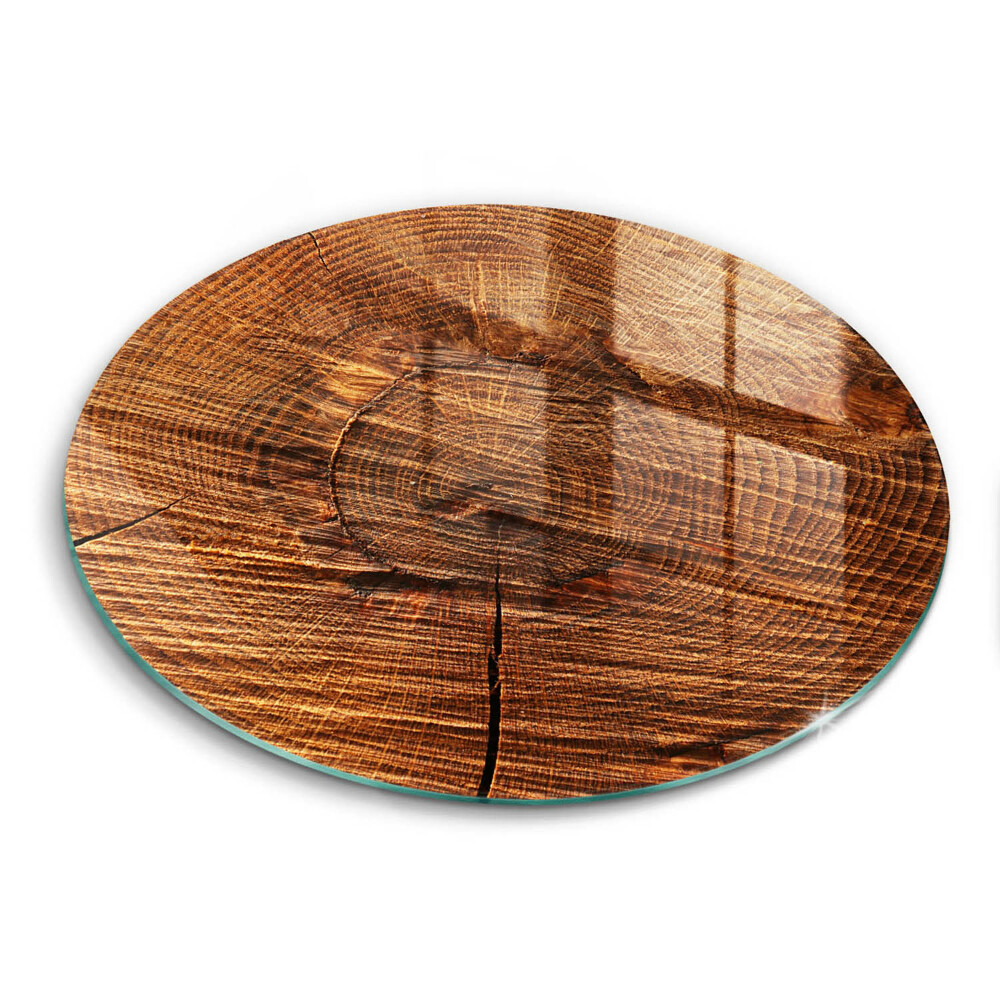 Edzett üveg vágódeszka kerek Szerkezet fa