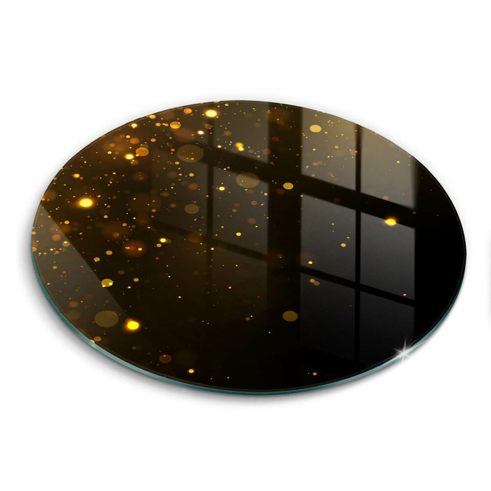 Üveg vágódeszka kerek Arany csillogás