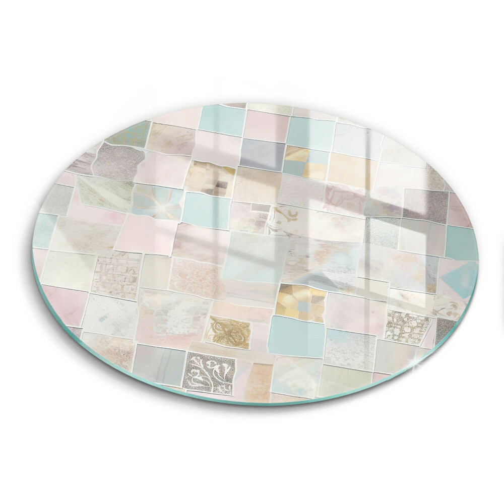 Üveg vágódeszka kerek Pasztell kompozíció