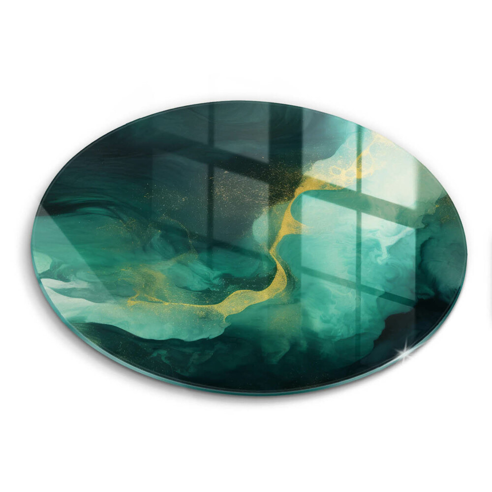 Üveg vágódeszka fényképpel kerek Palack zöld