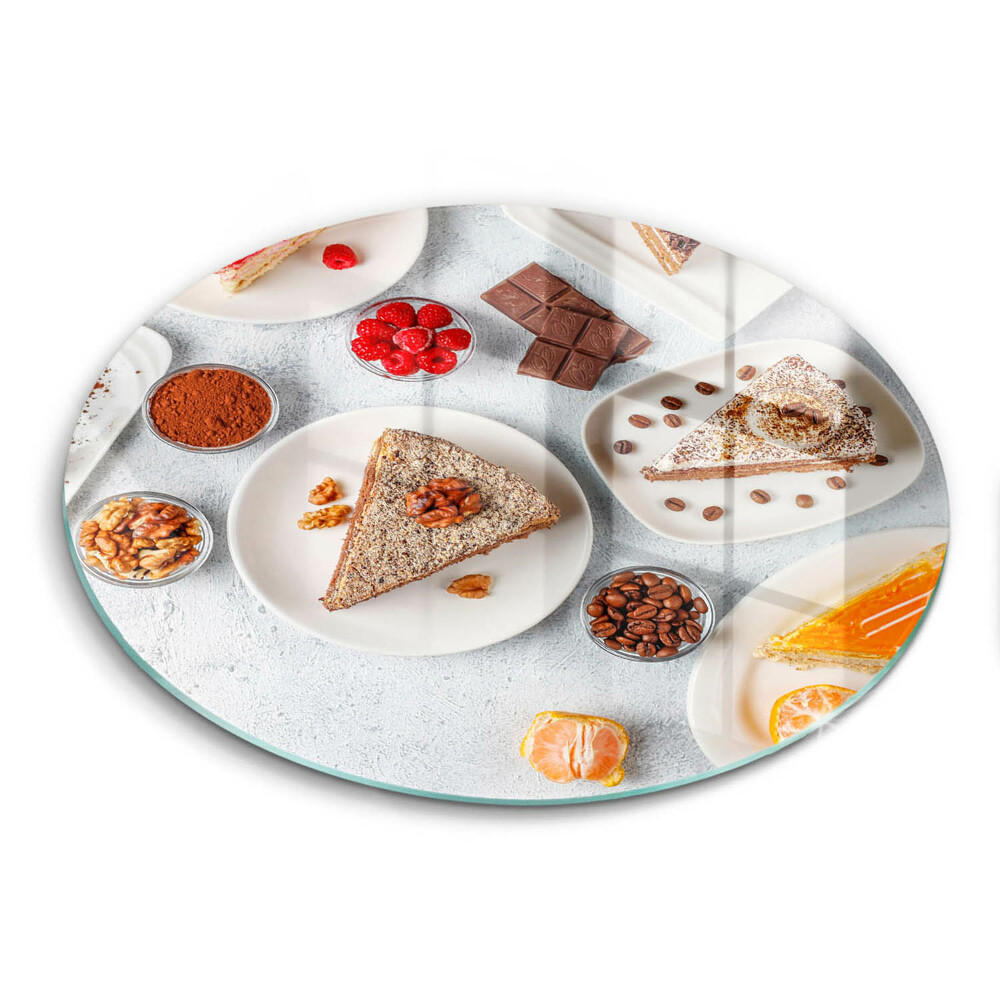 Edzett üveg vágódeszka kerek Tészta édesség