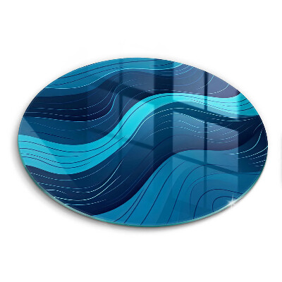 Üveg vágódeszka kerek Absztrakt hullámok