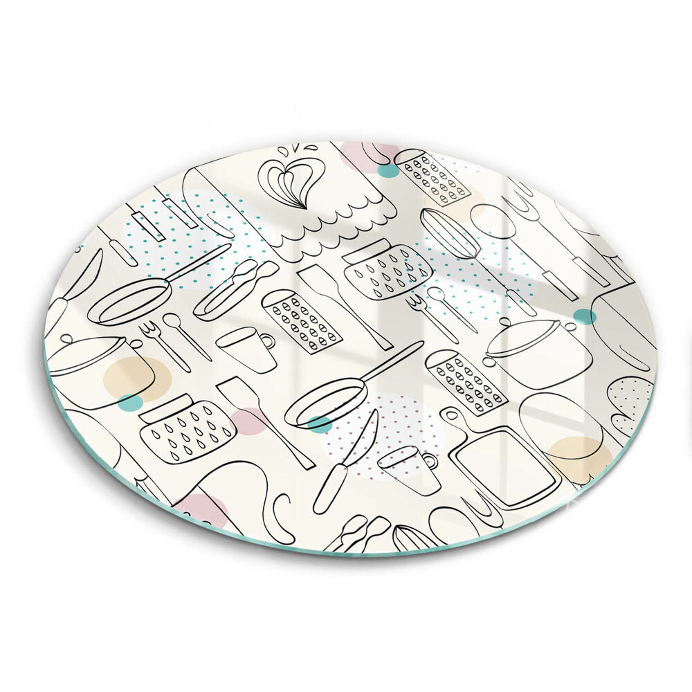 Üveg vágódeszka kerek Konyhai kiegészítők