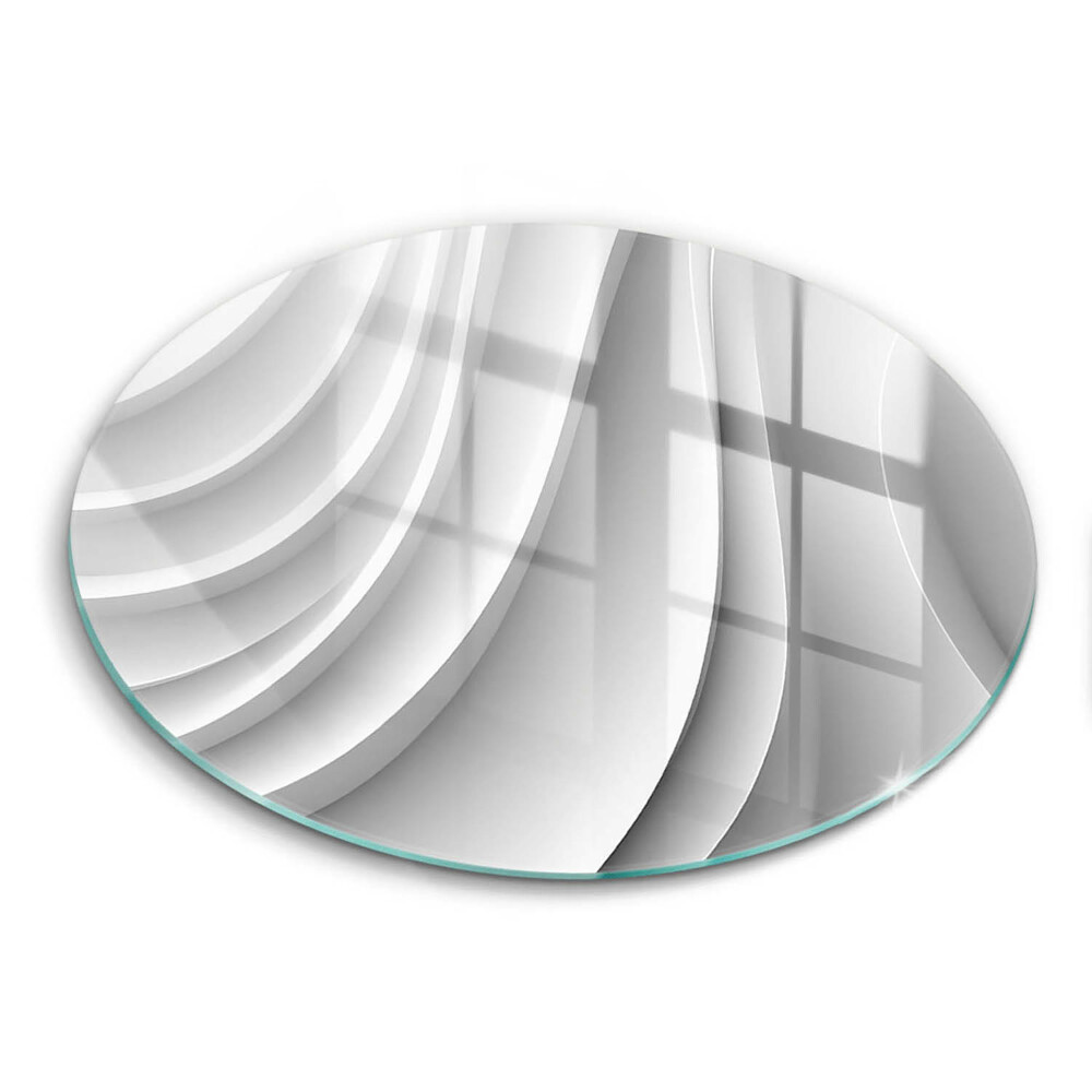 Edzett üveg vágódeszka kerek Geometrikus vonalak