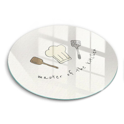 Üveg vágódeszka fényképpel kerek A konyha mestere