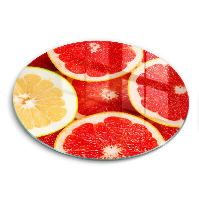 Üveg vágódeszka kerek Grapefruit szeletek