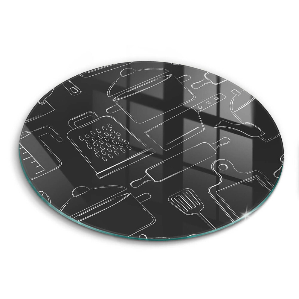 Üveg vágódeszka fényképpel kerek Konyhai kiegészítők rajzolása