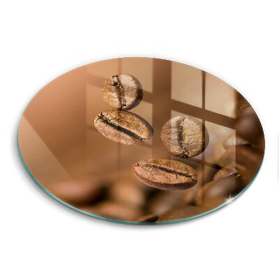 Edzett üveg vágódeszka kerek Kávébabok