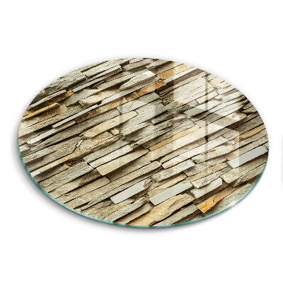 Üveg vágódeszka fényképpel kerek Díszes kövek