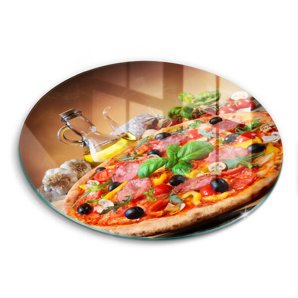 Edzett üveg vágódeszka kerek Olasz pizza