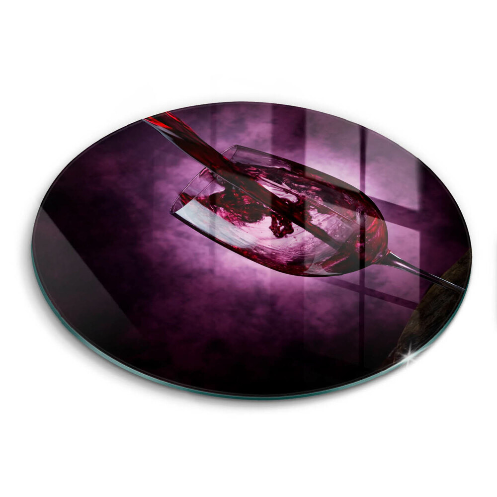 Üveg vágódeszka fényképpel kerek Borospohár