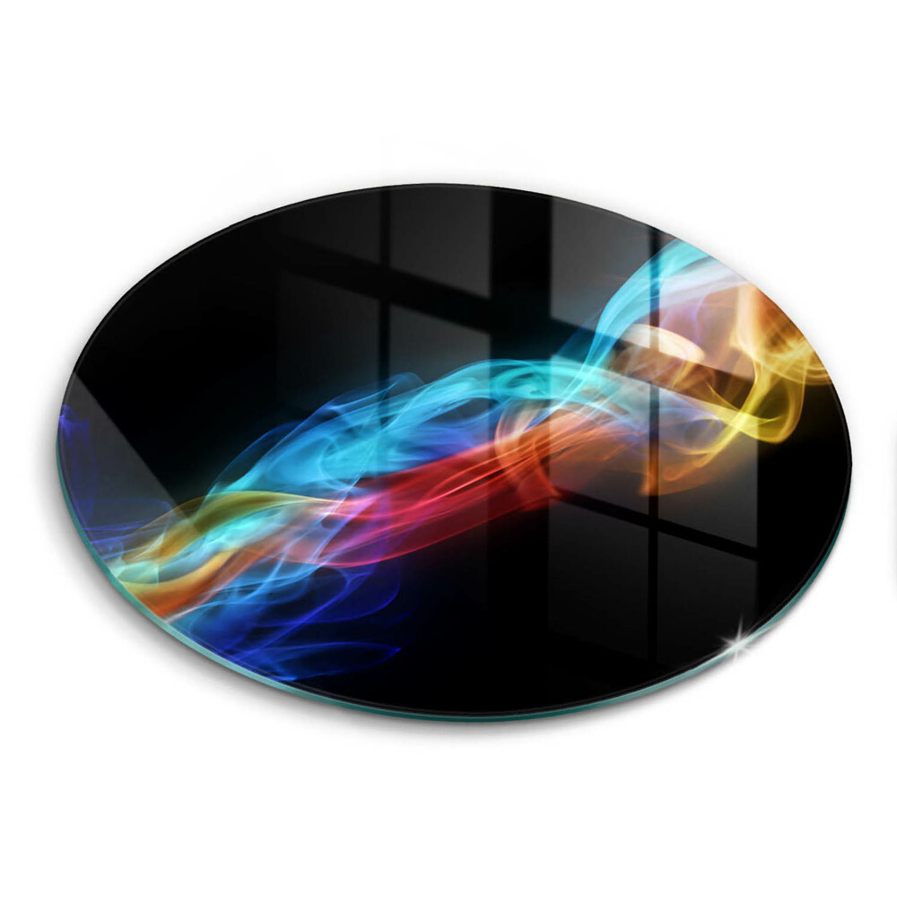 Üveg vágódeszka fényképpel kerek Színes füst