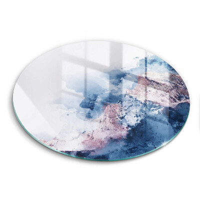 Edzett üveg vágódeszka kerek Absztrakt festett hegyek