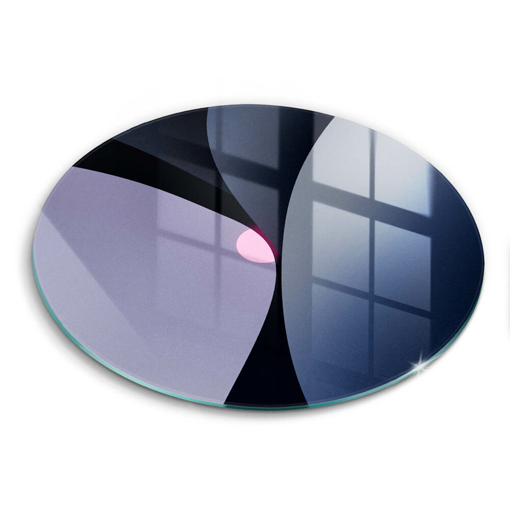 Edzett üveg vágódeszka kerek Absztrakt formák