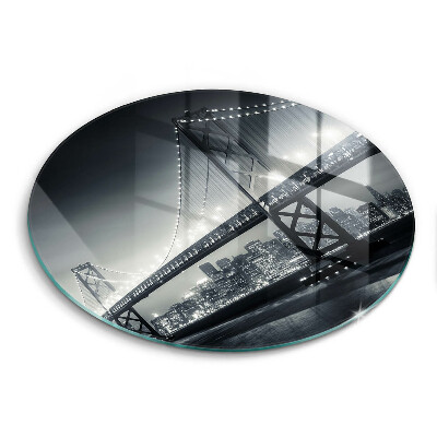 Edzett üveg vágódeszka kerek Benjamin Franklin híd