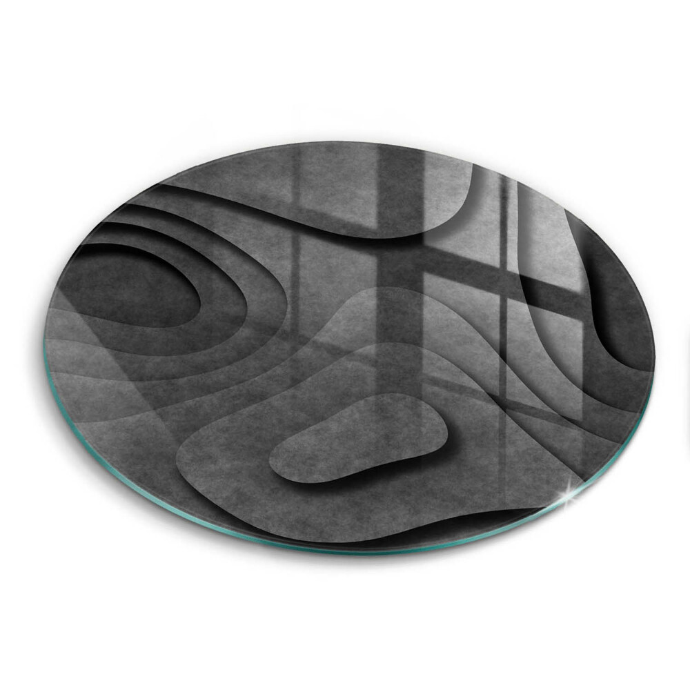 Edzett üveg vágódeszka kerek 3D kőformák