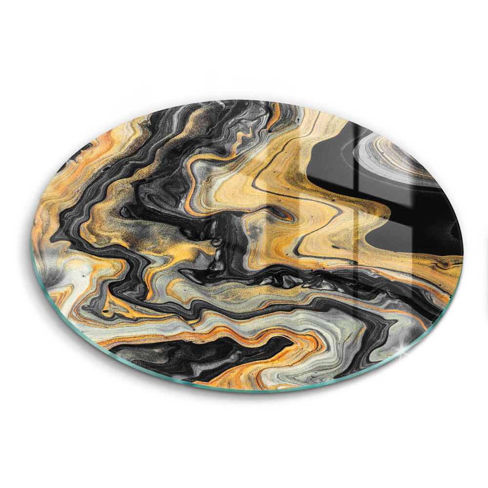 Edzett üveg vágódeszka kerek Absztrakt struktúra