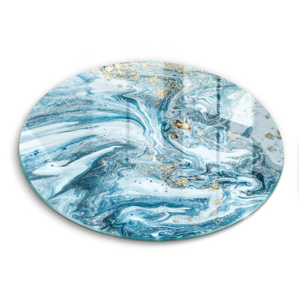 Üveg vágódeszka fényképpel kerek Szerkezet arannyal