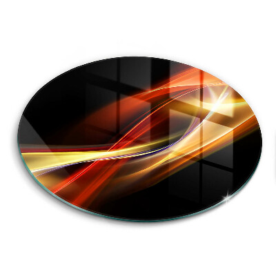 Üveg vágódeszka fényképpel kerek Absztrakt füst és fény