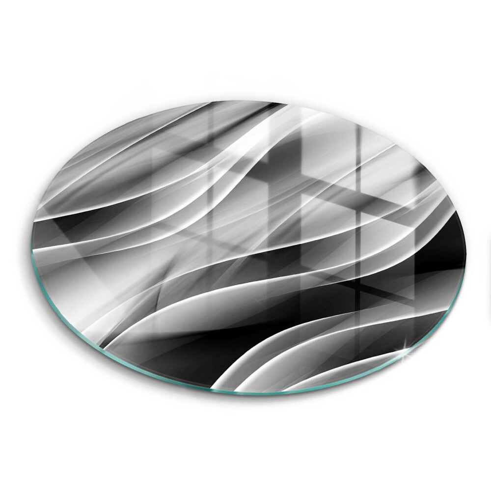 Edzett üveg vágódeszka kerek Absztrakt lágy vonalak