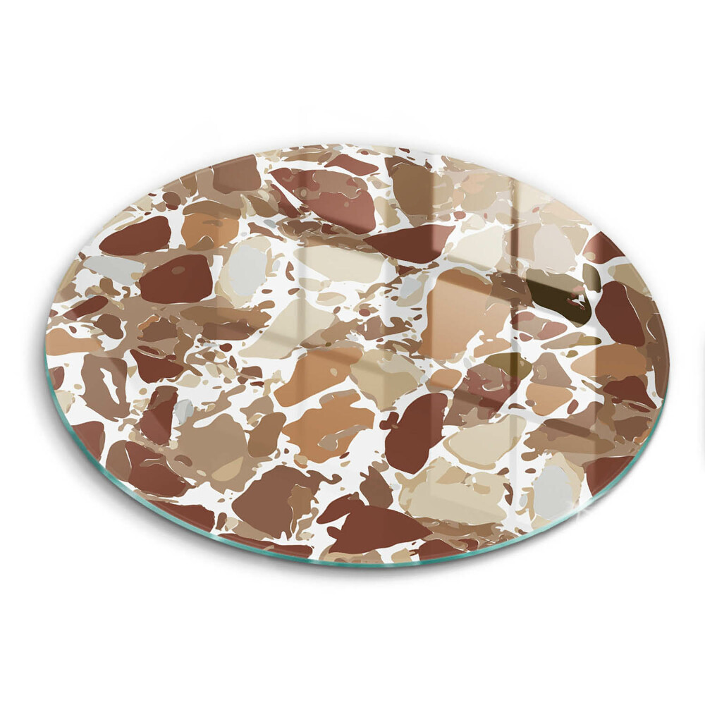 Üveg vágódeszka kerek Kő dekoratív folt