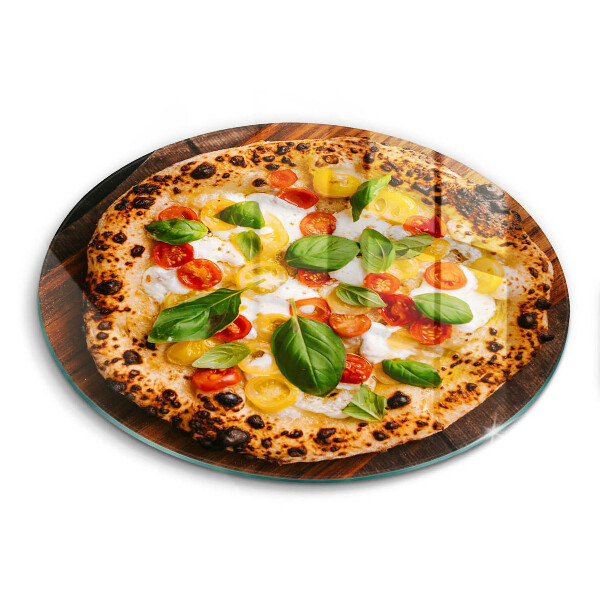 Üveg vágódeszka fényképpel kerek Olasz pizza