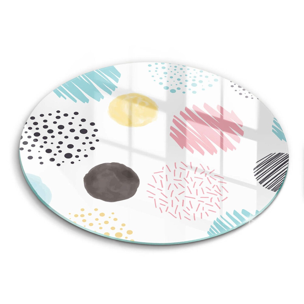 Üveg vágódeszka fényképpel kerek Festett formák