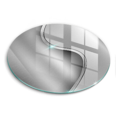 Üveg vágódeszka fényképpel kerek Absztrakt ezüst fém