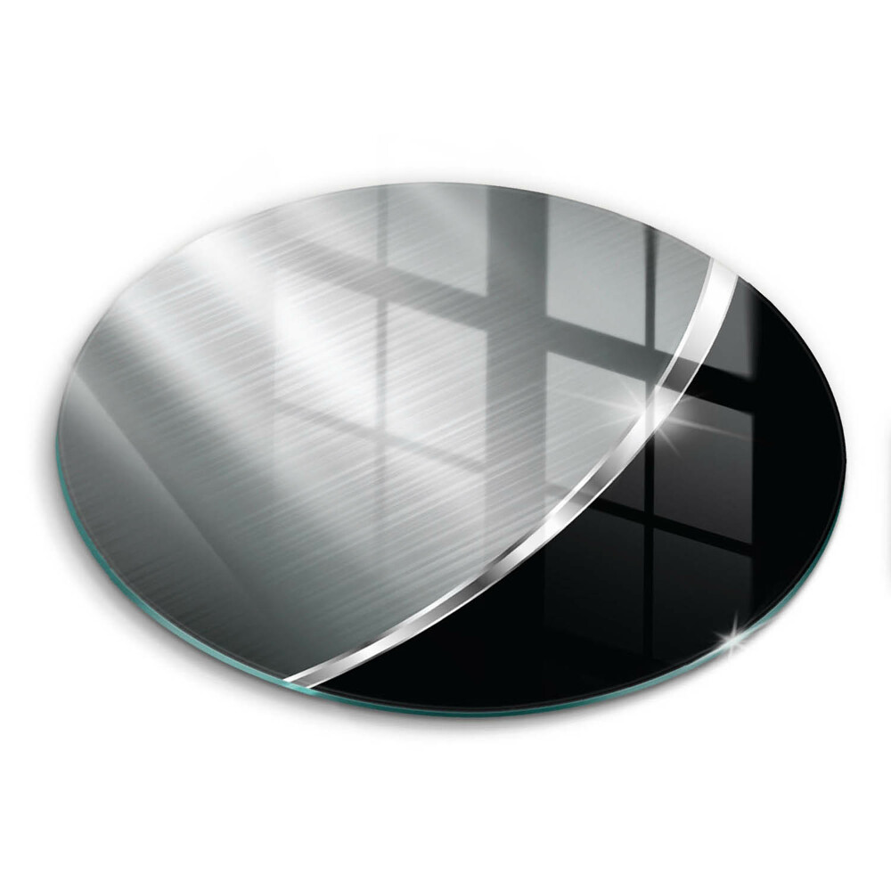 Üveg vágódeszka kerek Absztrakt fém