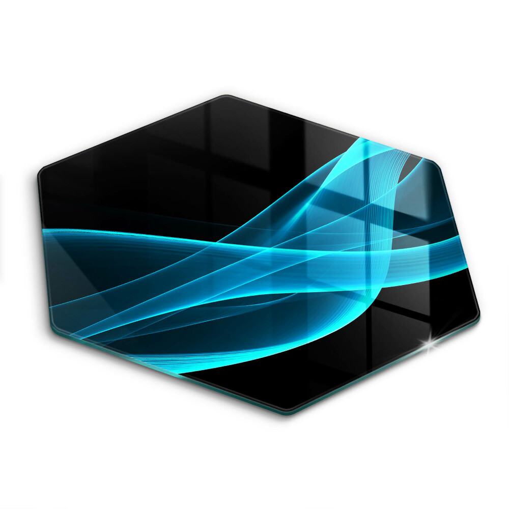 Üveg vágódeszka fényképpel hatszögletű Kék absztrakció