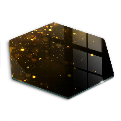 Üveg vágódeszka hatszögletű Arany csillogás