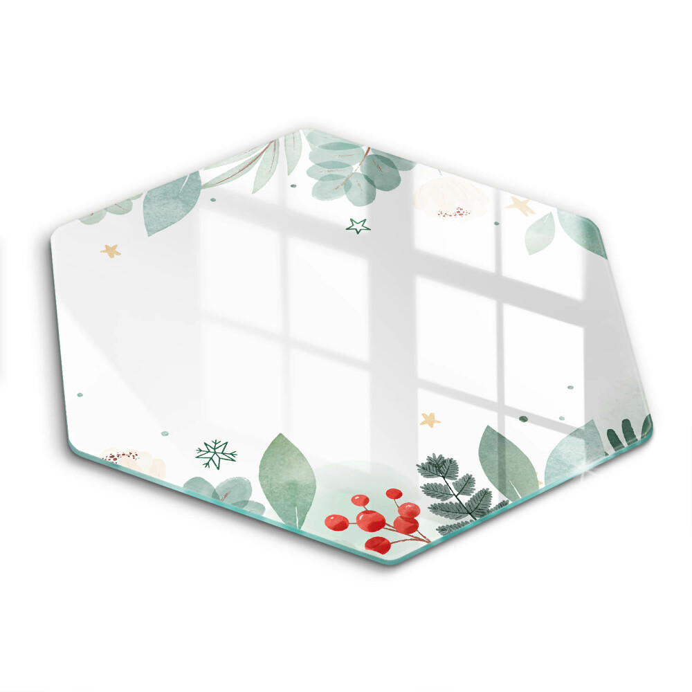 Üveg vágódeszka hatszögletű Akvarell levelek