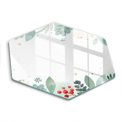 Üveg vágódeszka hatszögletű Akvarell levelek