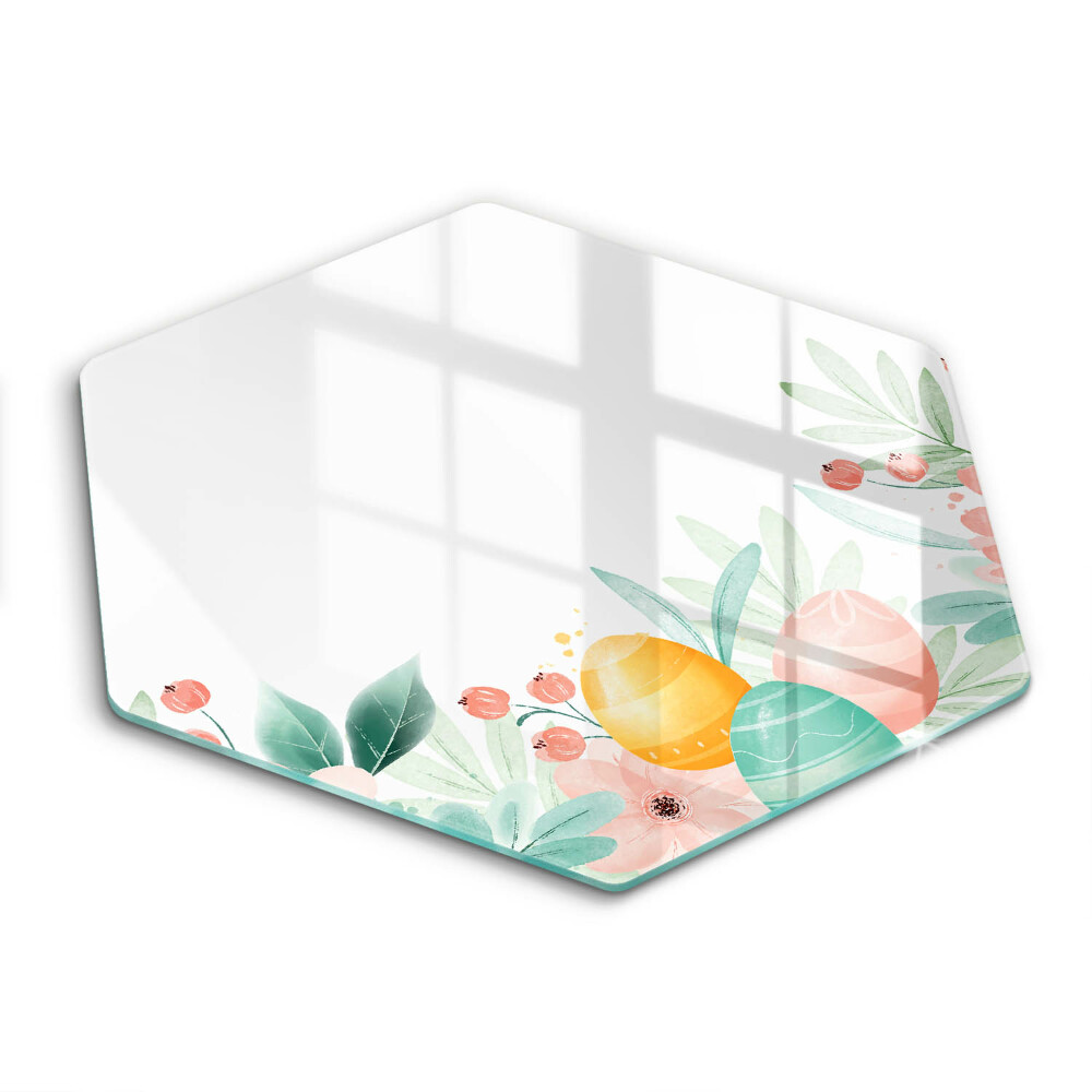 Edzett üveg vágódeszka hatszögletű Húsvéti tojások