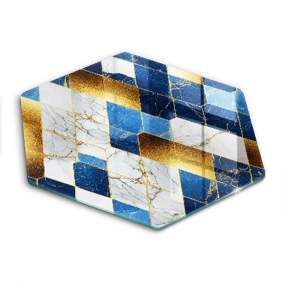 Üveg vágódeszka hatszögletű Arany márvány rombusz