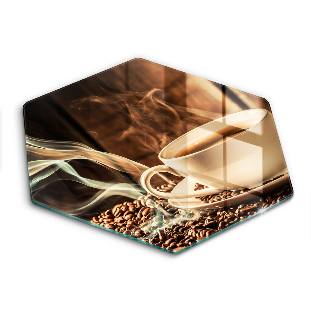 Üveg vágódeszka hatszögletű Csésze és kávébab