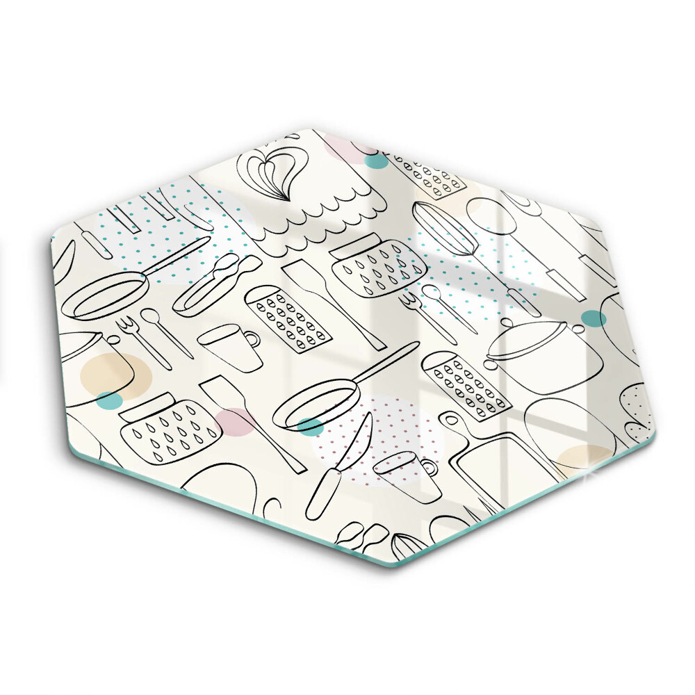 Üveg vágódeszka hatszögletű Konyhai kiegészítők