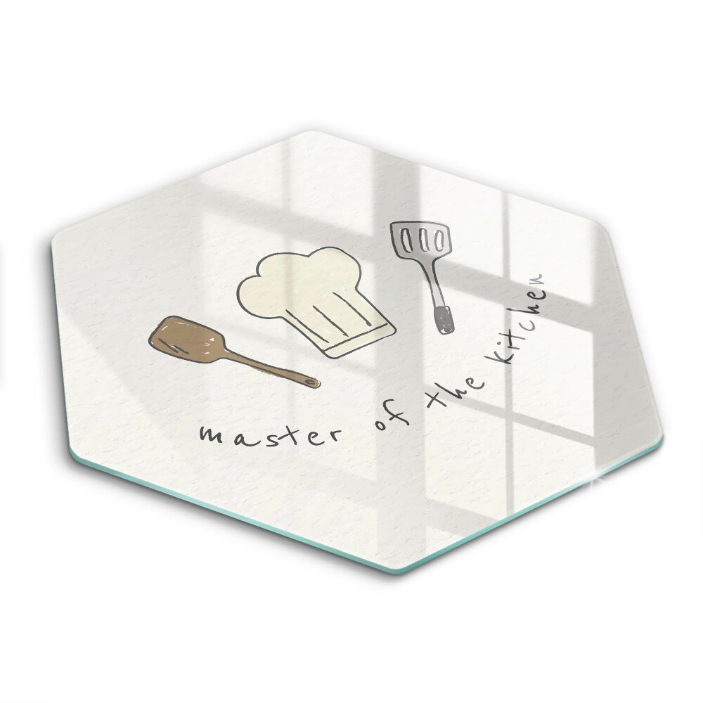 Edzett üveg vágódeszka hatszögletű A konyha mestere